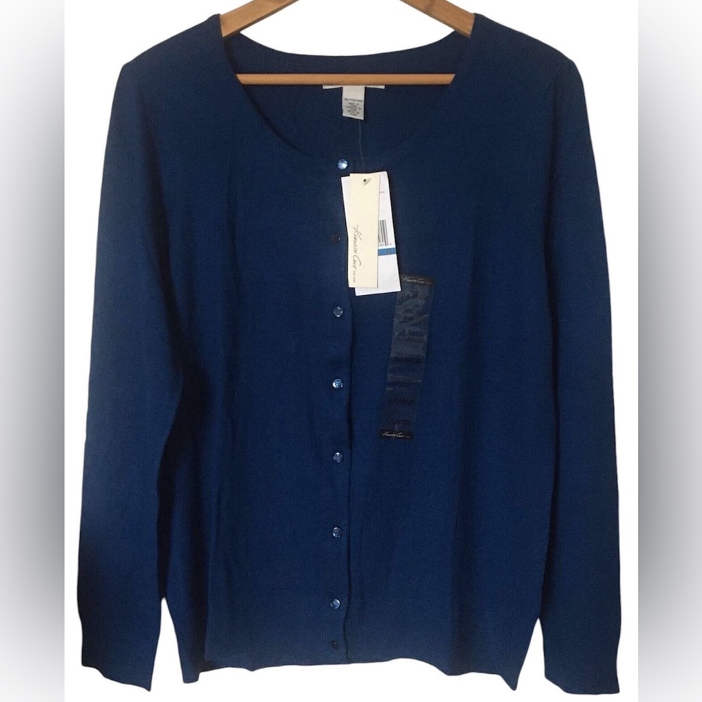 NWT Kenneth Cole New York Women Long Sleeve Button Down Cardigan